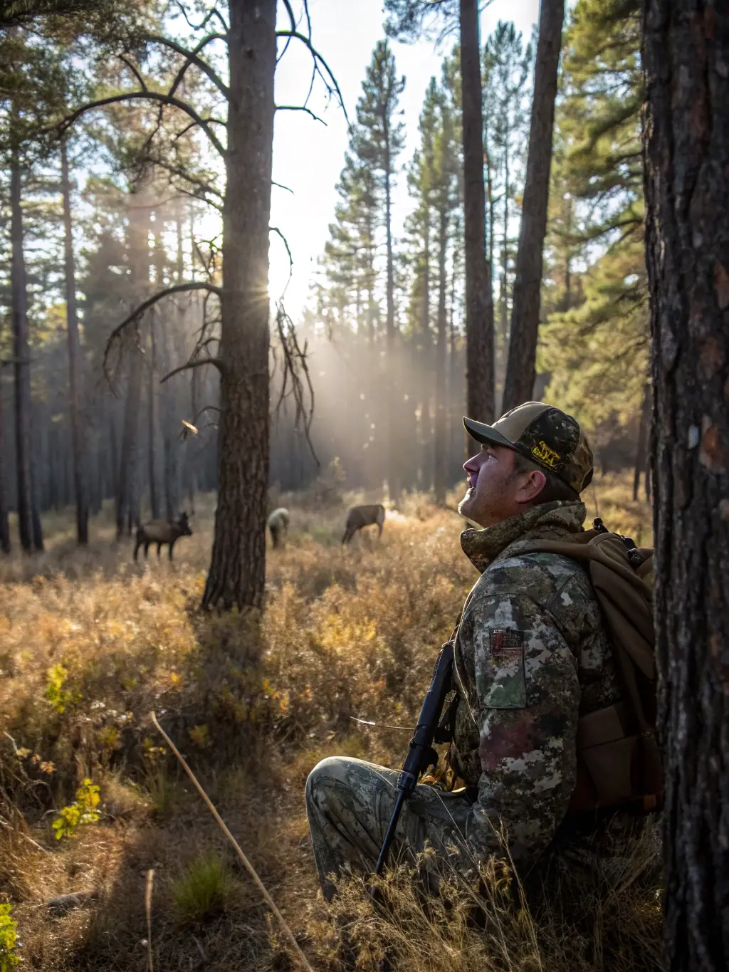A hunter participating in a controlled hunt, demonstrating the organization's role in managing wildlife populations and promoting sustainable hunting practices.