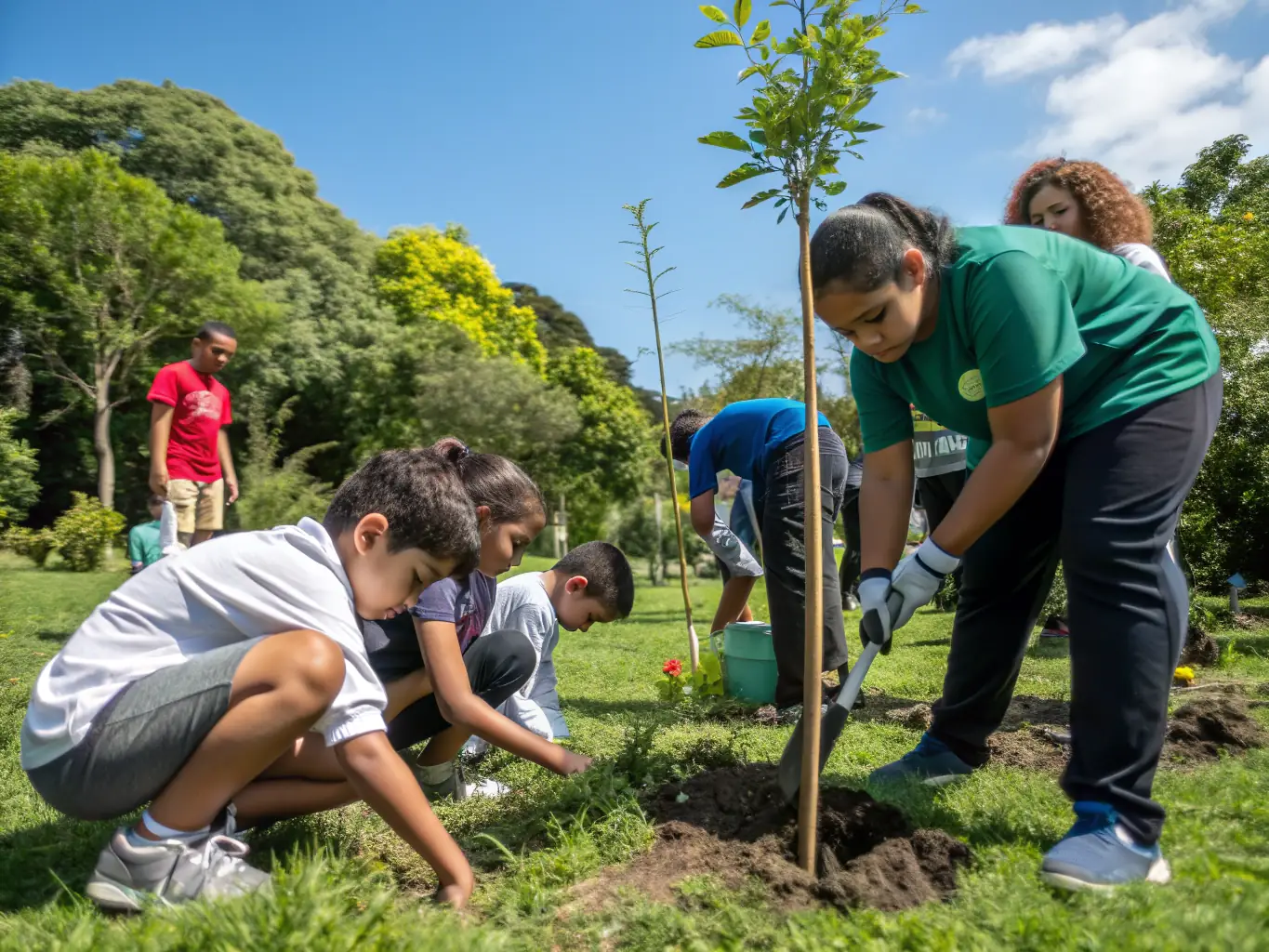 A photo of members of the organization participating in a cleanup effort in a local forest, highlighting their dedication to habitat preservation.